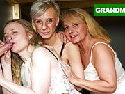 Triple Blonde Granny Orgy 