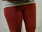 Hairdresser young step mom red cameltoe in school