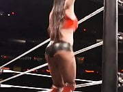WWE - Nikki Bella jumping up and down on the ring apron
