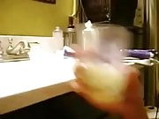 Amateur Gargles A Shot Glass Of Cum While Getting Blasted!