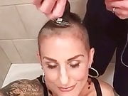 sexy girl with tatoos gets buzzed