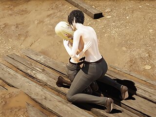 Mikasa X Historia Chill Lesbian Kissing