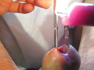 Urethra in hot  purple wax