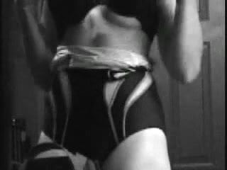 Black lingerie amateur on dressing room voyeur cam