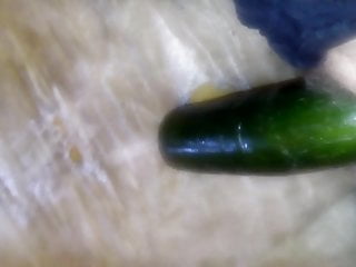 Huge cucumber in my ass