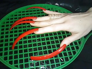 Hook  red extreame long nails Lady L (video short version)