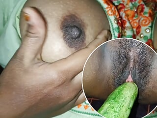 Tamil Aunty, Cucumber Fuck, Solo, Indian Hole