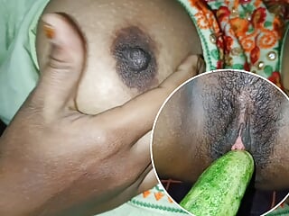 Panties, Bra, Cucumber Masturbation, Cucumber in Pussy