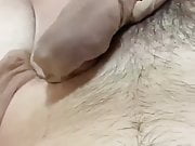 pantyhose footjob on nylon encased cock