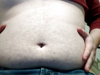 Playing with my chubby belly...