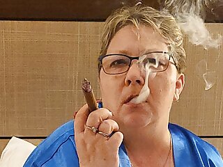 Sexy Smoker, 50 Year Old MILF, Mature Saggy Tits, Cigar Fetish