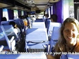 Public blowjob in a bus