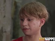 Young sub twink Daniel Hausser tied up in BDSM dungeon