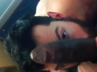 Hot Bearded Guy Blows A Big Black Cock