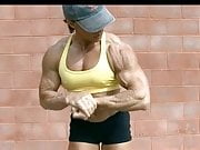 Classic Annie R. Flexing Her Rock Hard Dense Muscles 