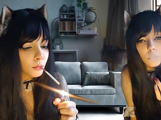 Goth Maid smoking for you (ask me for full vid)