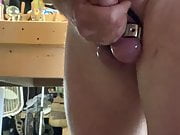 Masturbation, butt plug with harness and ball straps